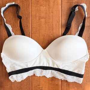 Victoria's‎ Secret Padded Demi Bra/Bralette No Wire Lace Trim M